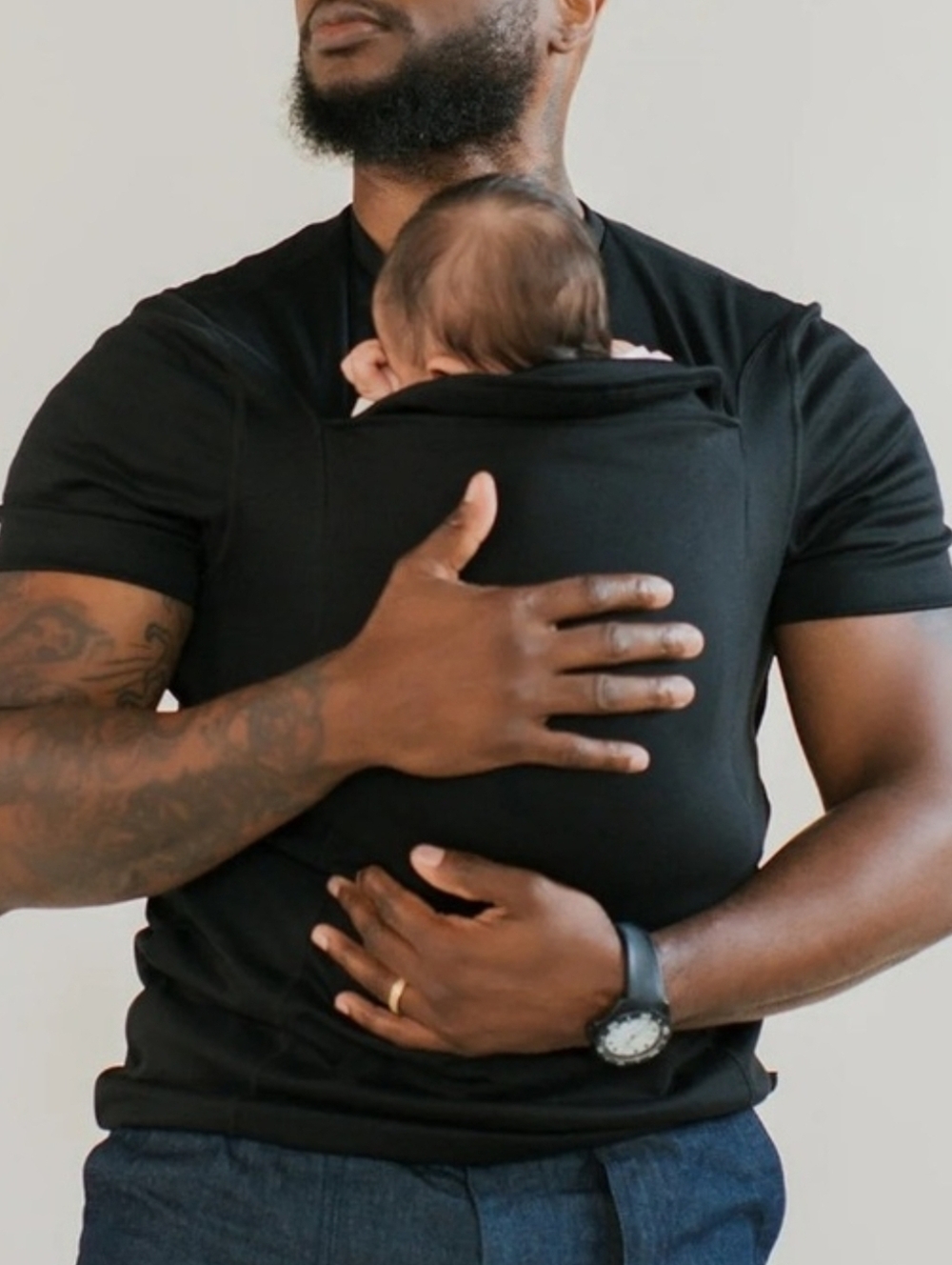 LALABU Dad Shirt Pouch Carrier Size 2X Black